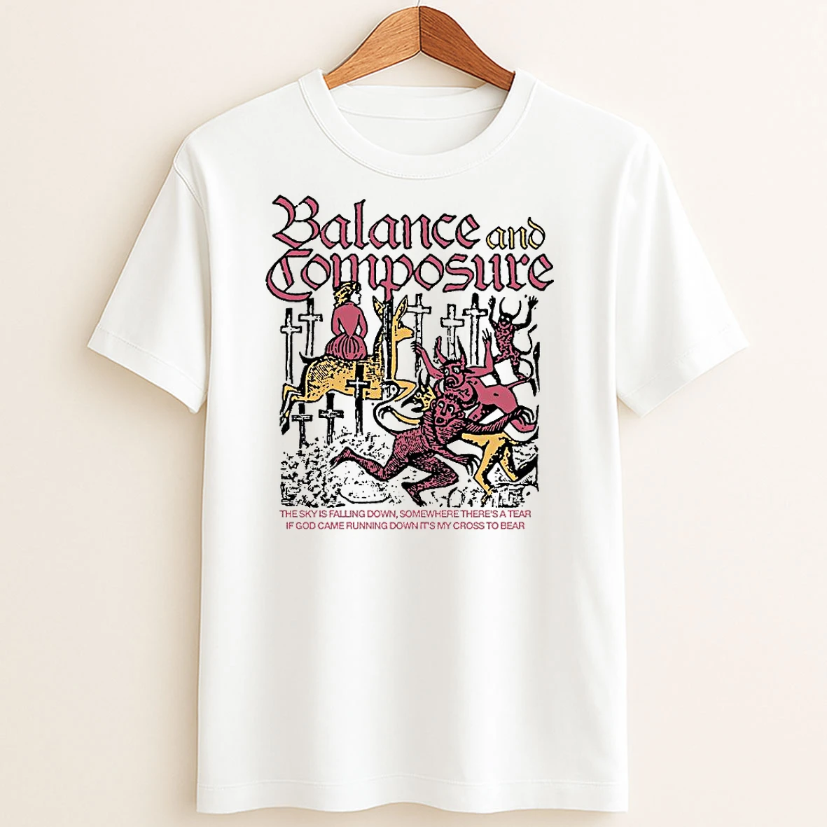 Original Balance And Composure Crosses Ivory T Shirt Sweater