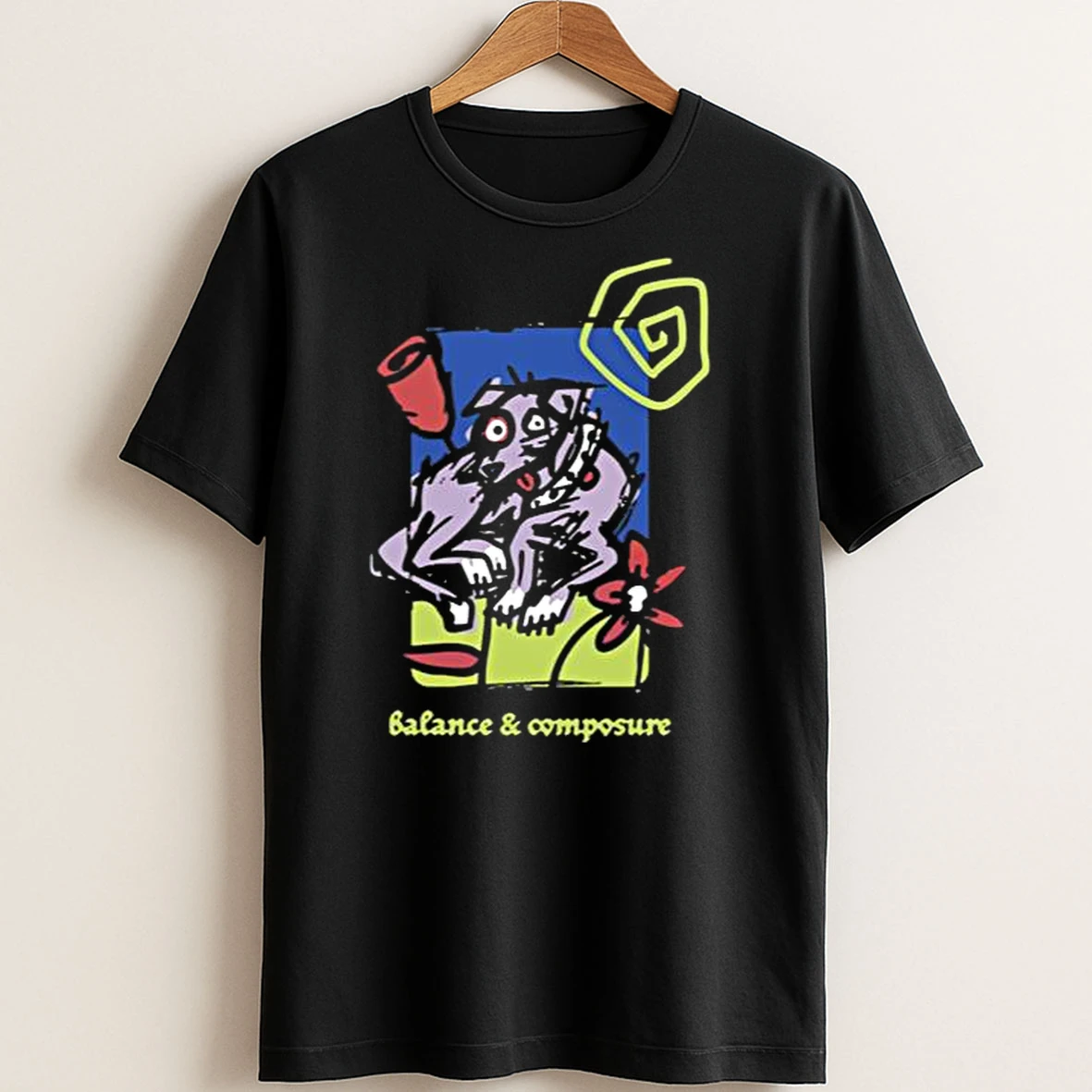 Original Balance And Composure Dog Flower T Shirt Sweater