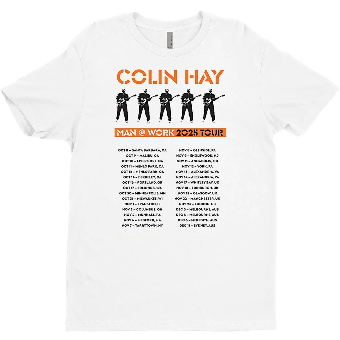 Original Colin Hay Man At Work 2025 Tour T Shirt Sweater