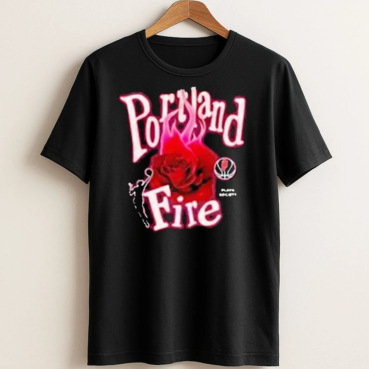 Original Portland Fire Burning Rose Playa Society T Shirt Sweater