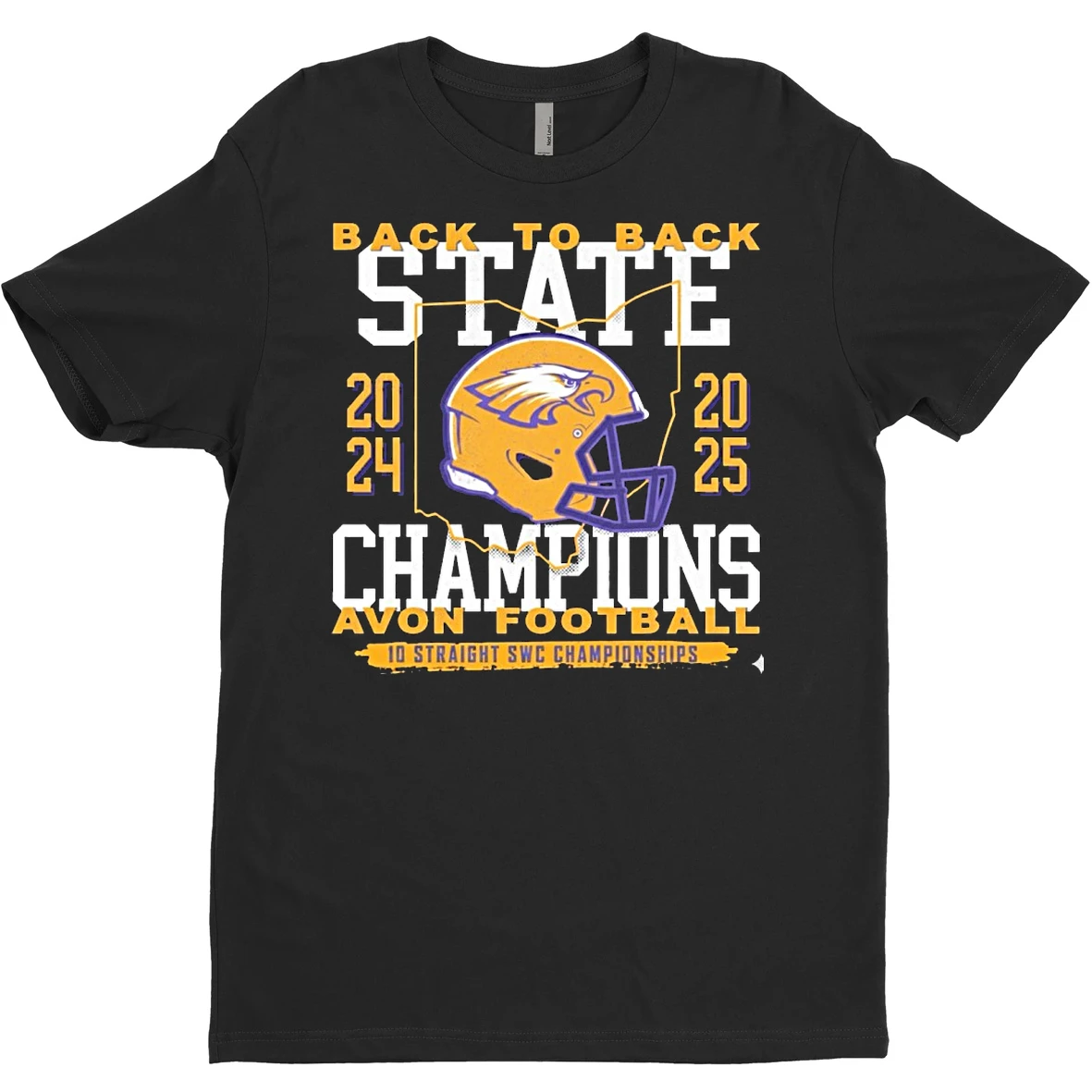 Original Back To Back State Champions Avon Football 10 Straight Swc Championships 2024 2025 Helmet T Shirt Sweater