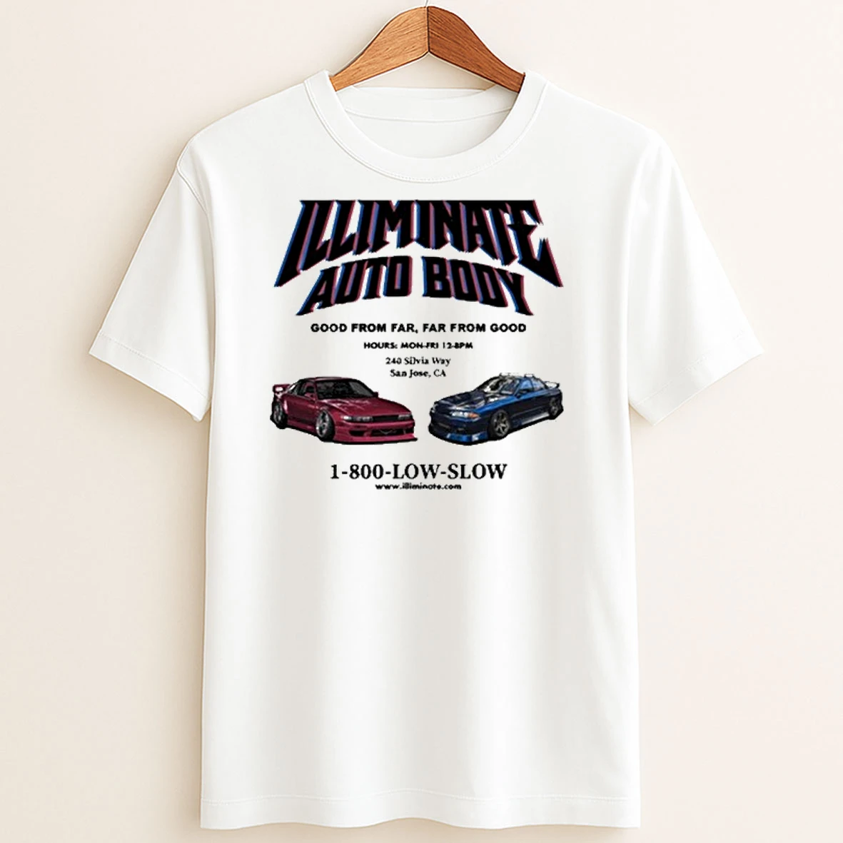 Original Illiminate Auto Body Good From Far Far From Good 1 800 Low Slow T Shirt Sweater