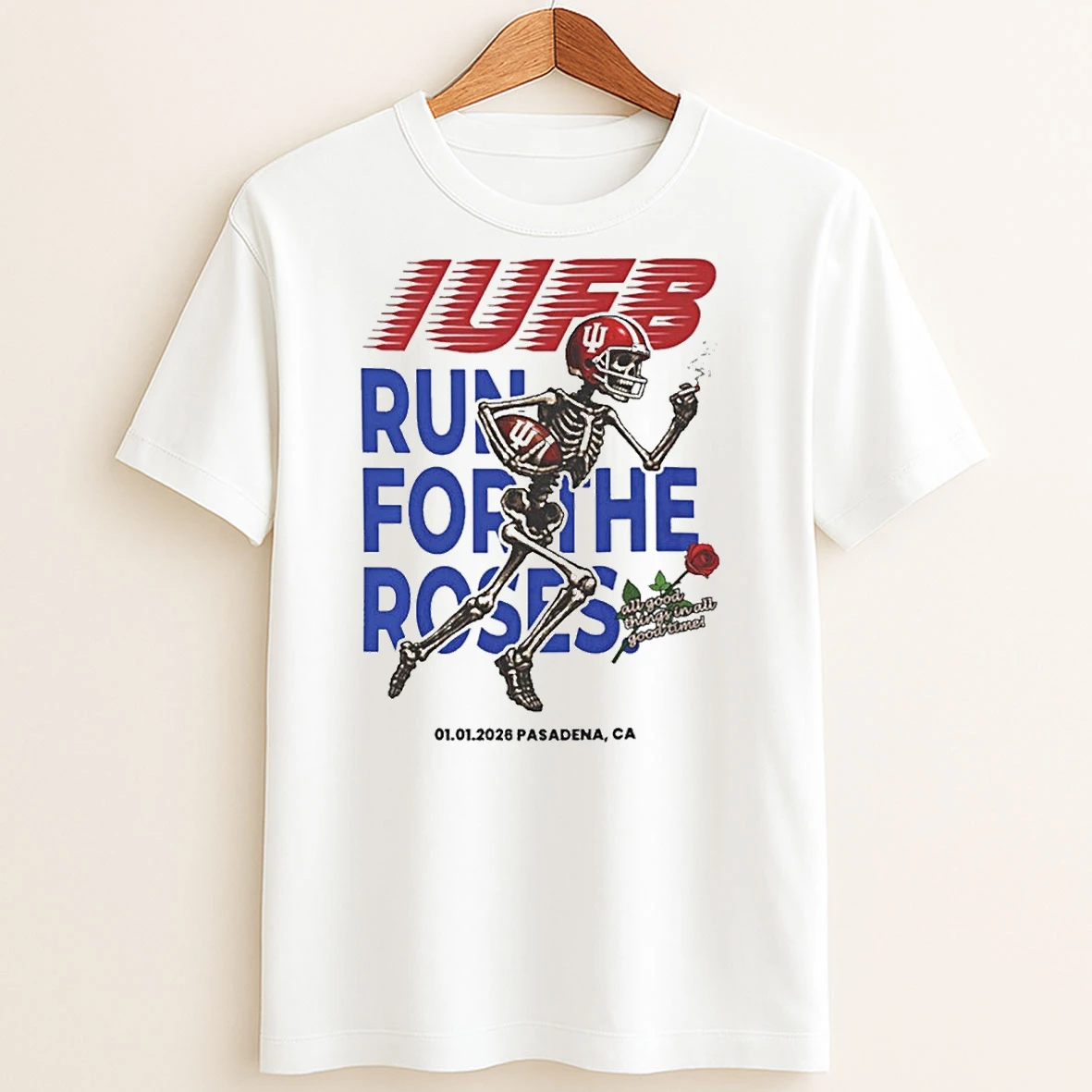 Original Indiana Hoosiers Run For The Roses January 1 2026 Rose Bowl Pasadena Ca Skeleton T Shirt Sweater