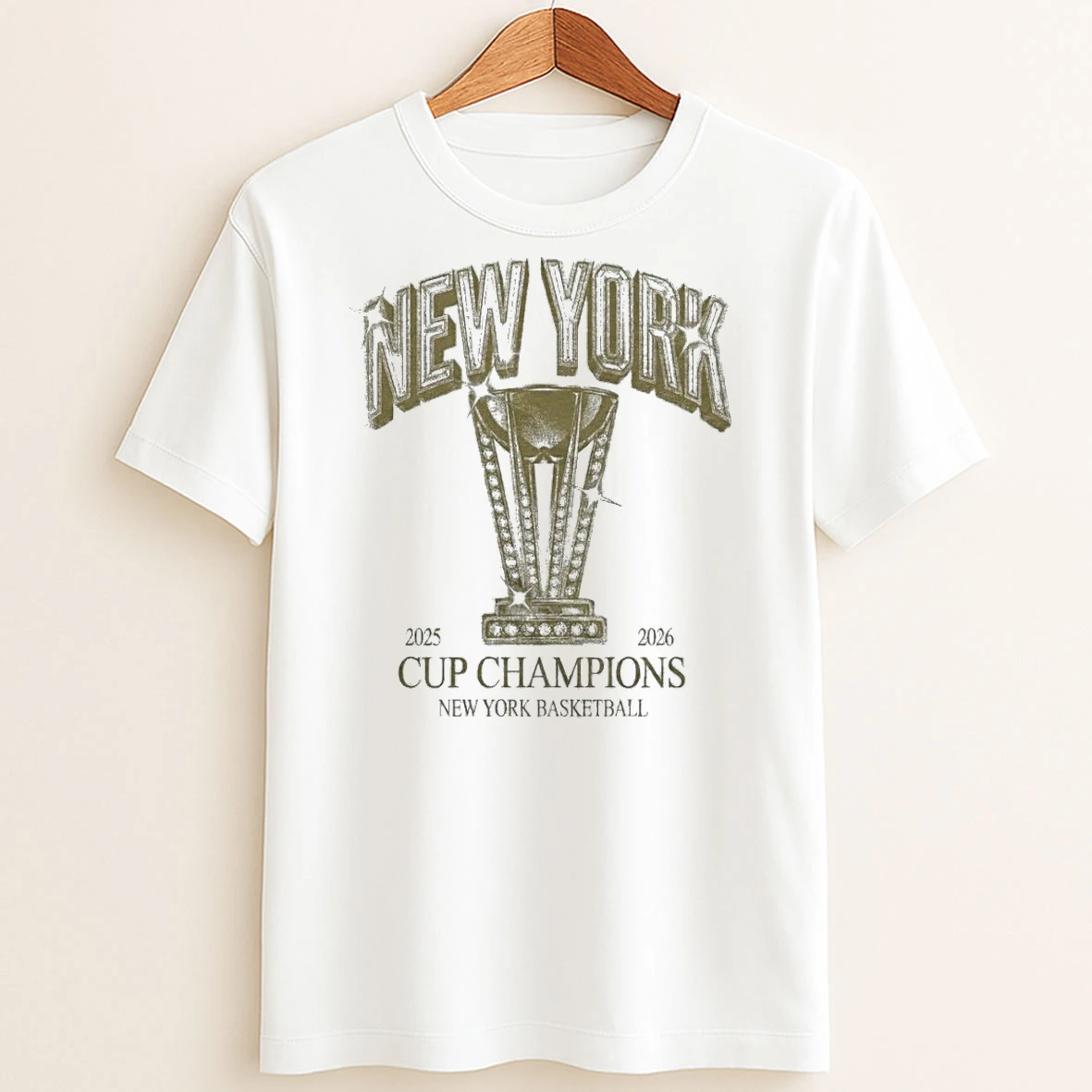 Original New York Knicks 2025 2026 Cup Champions Basketball T Shirt Sweater