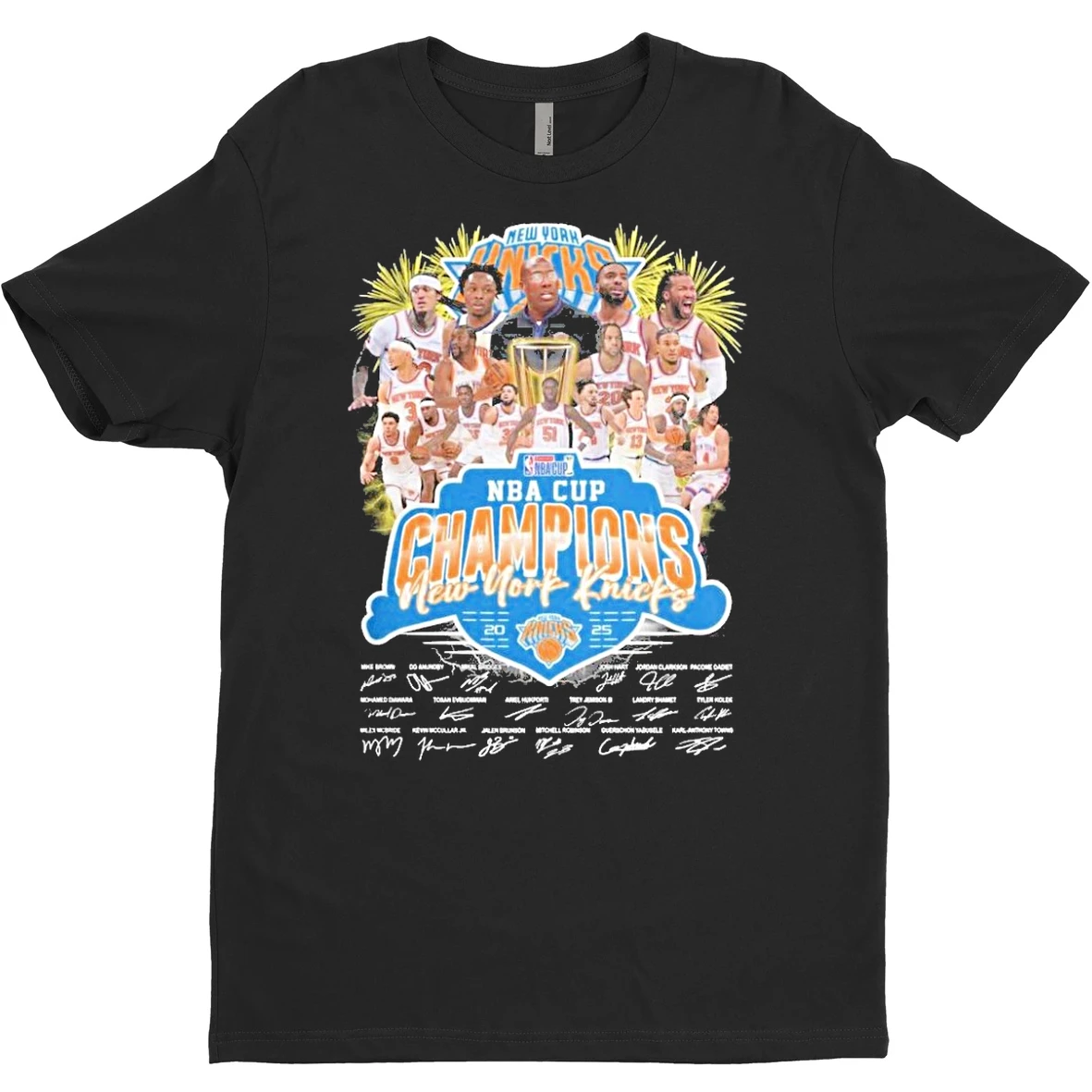 Original New York Knicks 2025 Nba Cup Champions Signature T Shirt Sweater