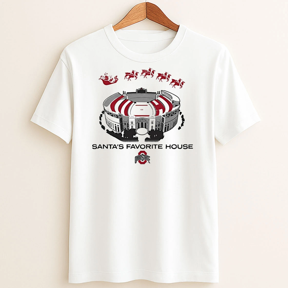 Original Ohio State Buckeyes Football 2025 Santas Favorite House T Shirt Sweater