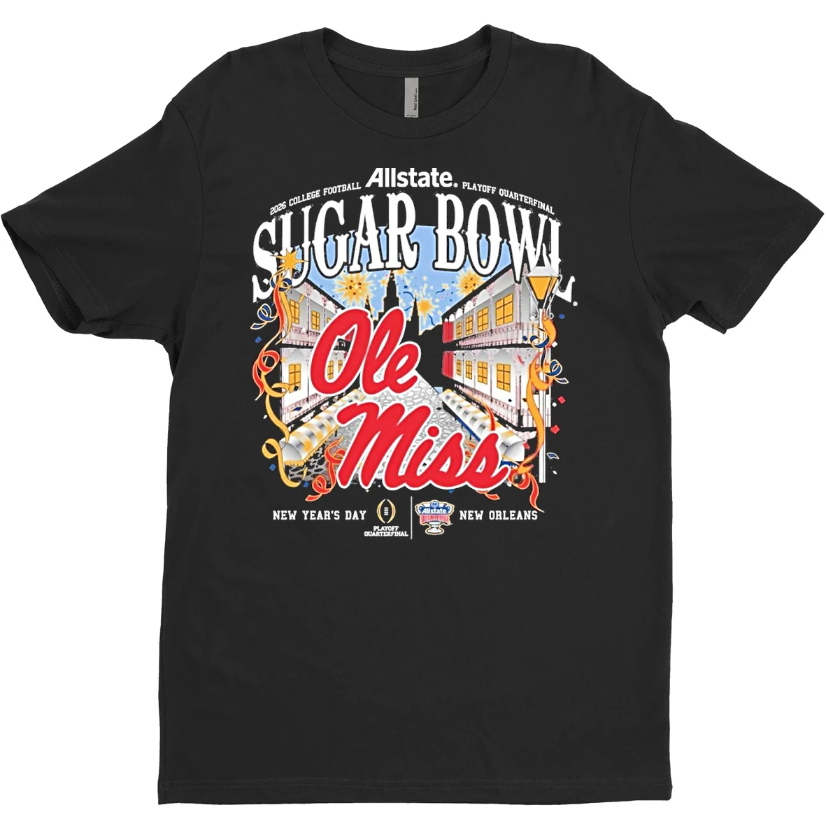 Original Ole Miss Rebels 2026 Cfp Allstate Sugar Bowl Powder New Years Day New Orleans Simple Nola T Shirt Sweater