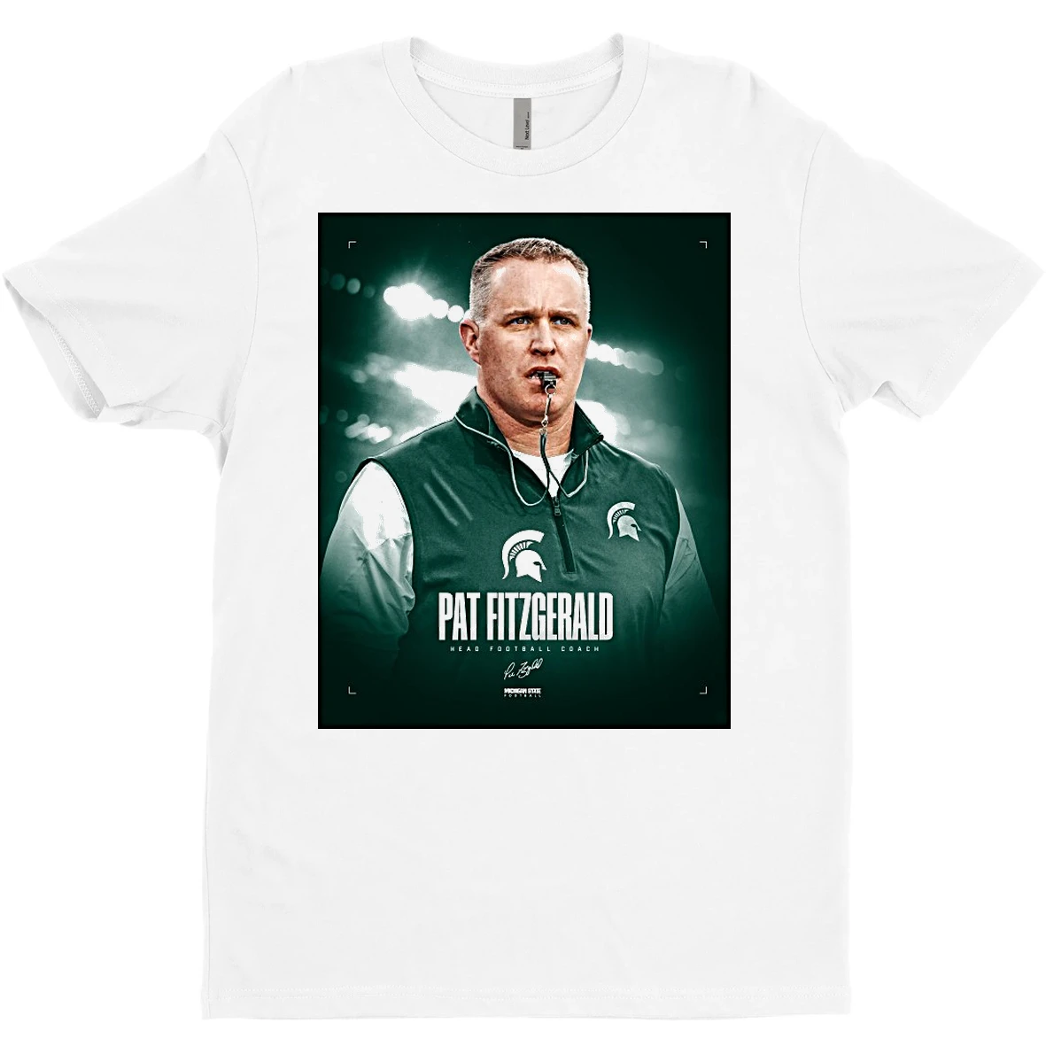 Original Pat Fitzgerald New Head Football Coach Michigan State Spartans Signature T Shirt Sweater