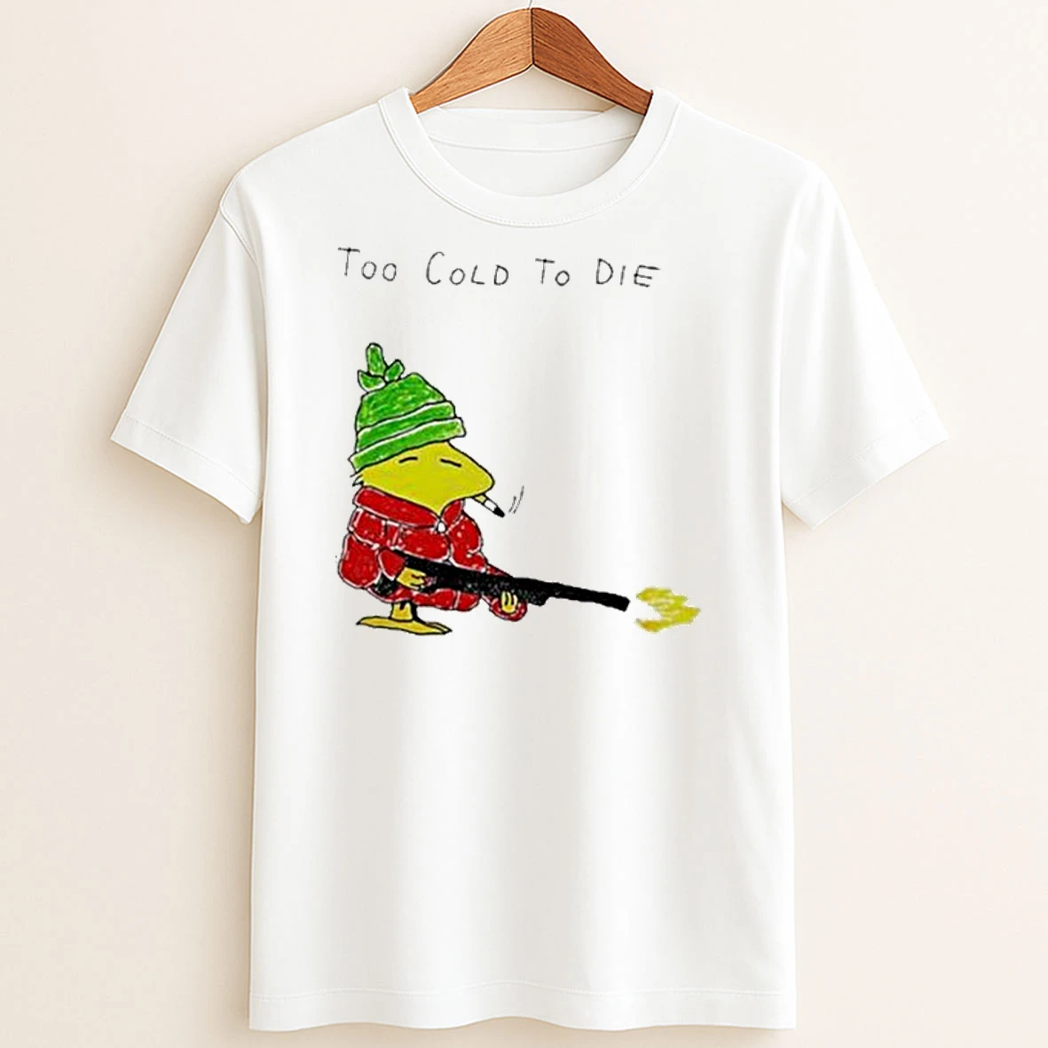 Original Snoopy And Woodstock The Peanuts Too Cold To Die Cigarettes T Shirt Sweater