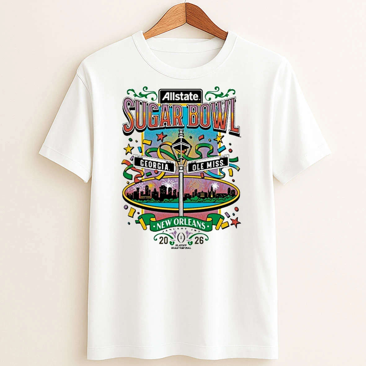 Original Sugar Bowl Matchup Georgia Bulldogs And Ole Miss Rebels 2026 Allstate New Orleans T Shirt Sweater