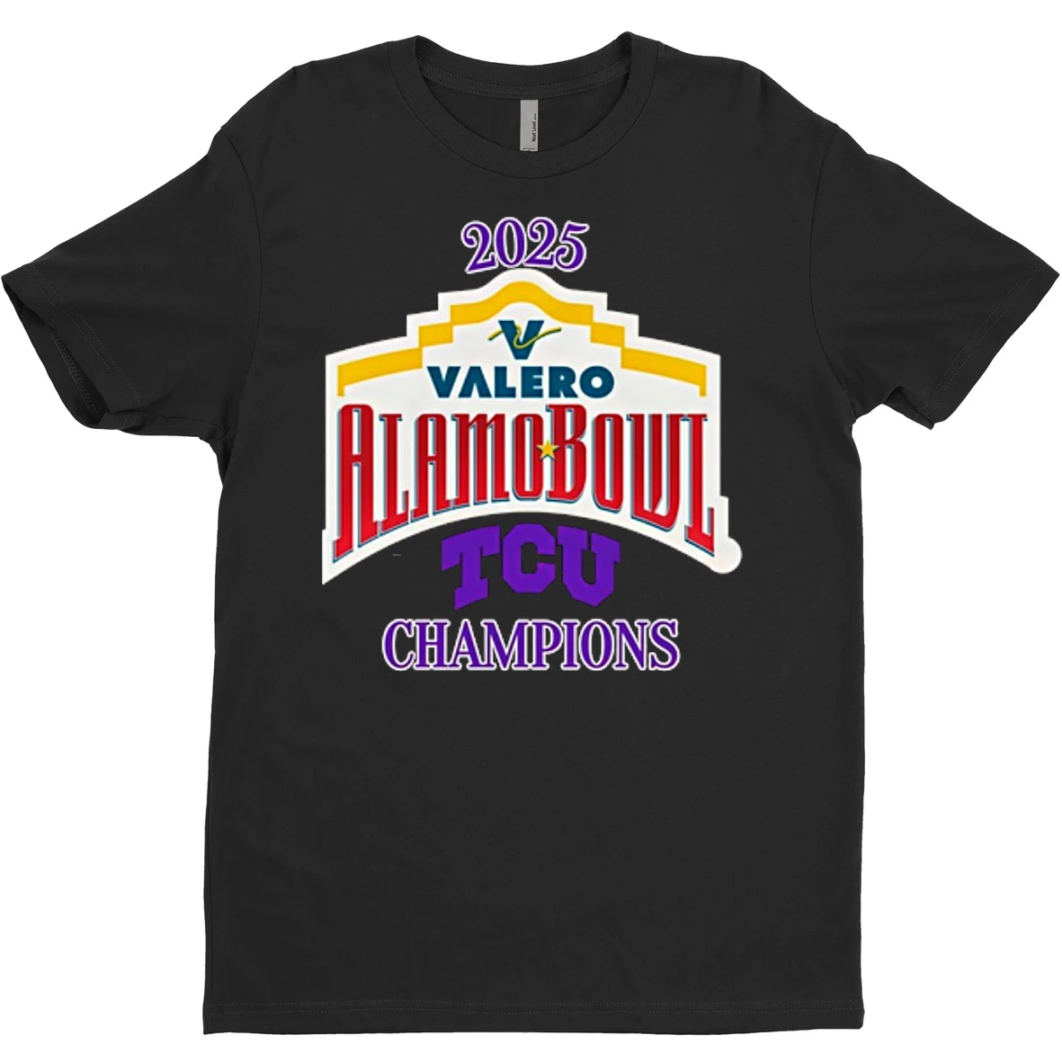 Original Tcu Horned Frogs 2025 Valero Alamo Bowl Champions Logo T Shirt Sweater