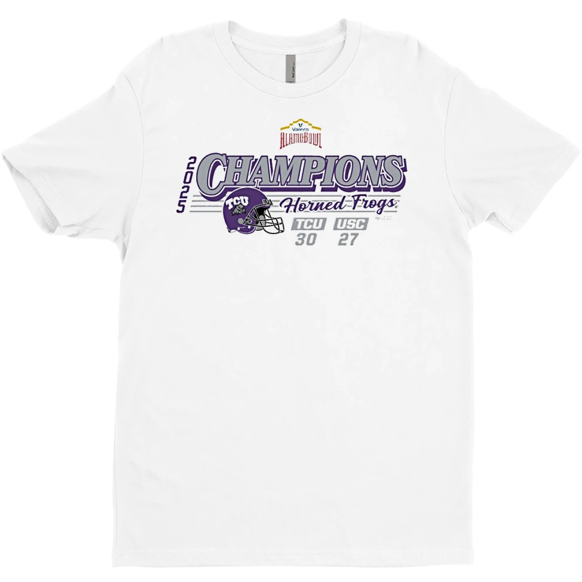 Original Tcu Horned Frogs 2025 Valero Alamo Bowl Champions Score T Shirt Sweater
