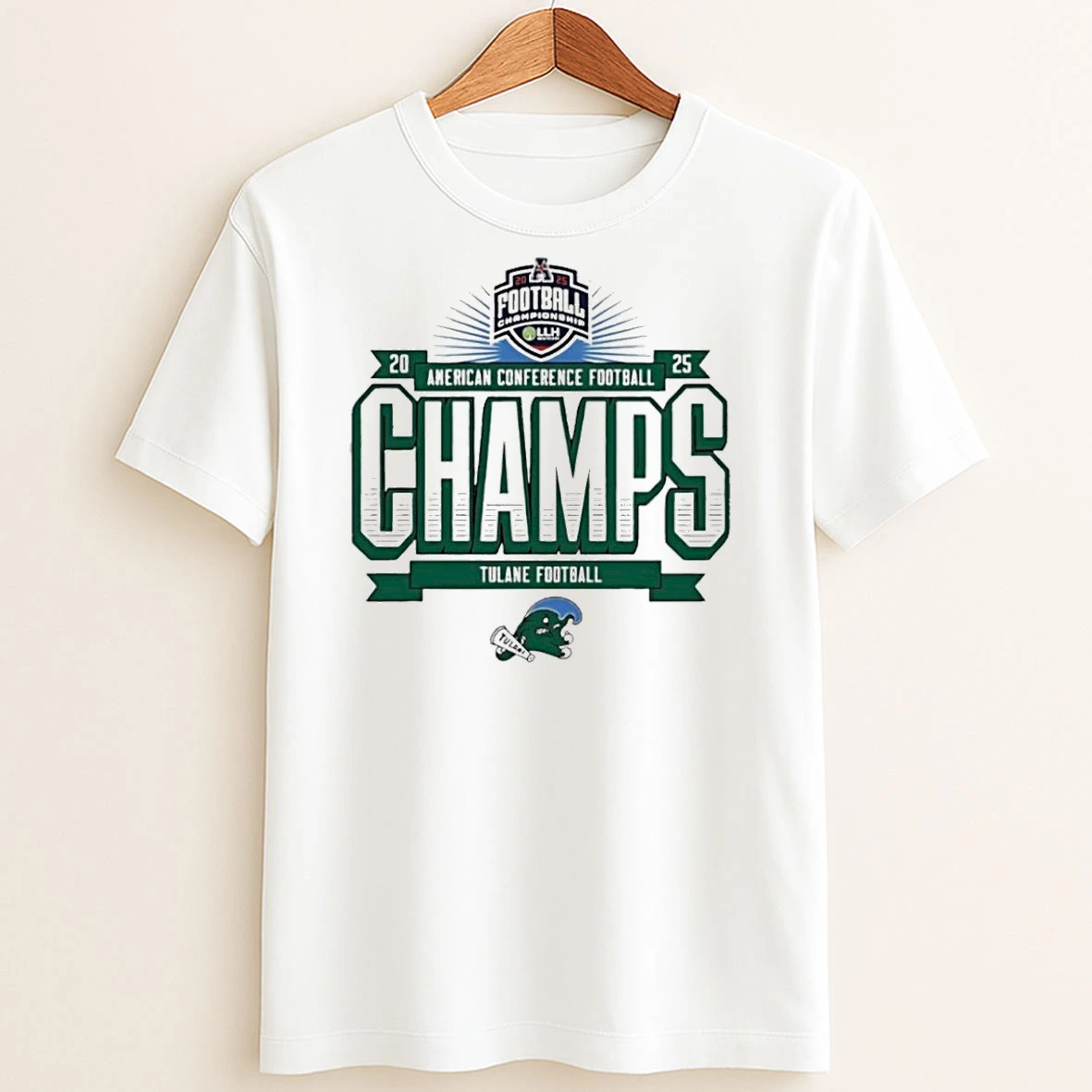 Original Tulane Football 2025 Amercan Conference Champs Logo T Shirt Sweater