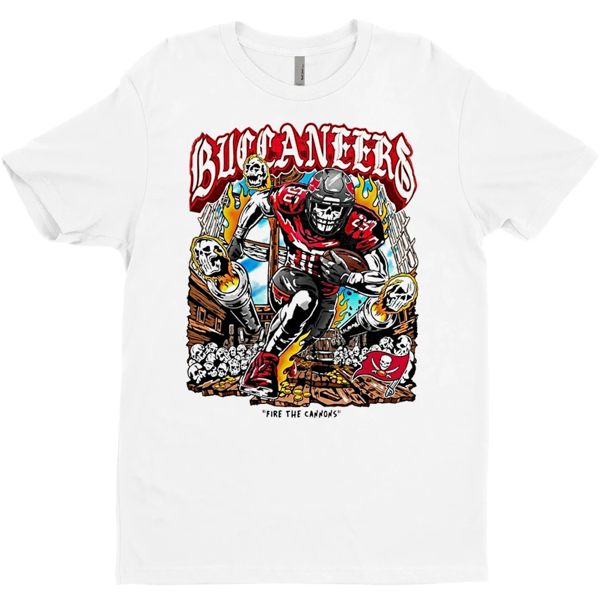 Original Warren Lotas X Tampa Bay Buccaneers Fire The Cannons Skull Nfl T Shirt Sweater