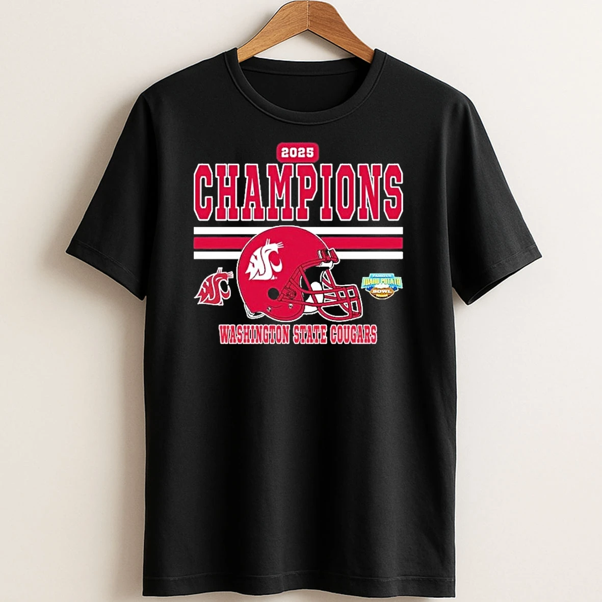 Original Washington State Cougars Football Named To Champions 2025 Famous Idaho Potato Bowl T Shirt Sweater