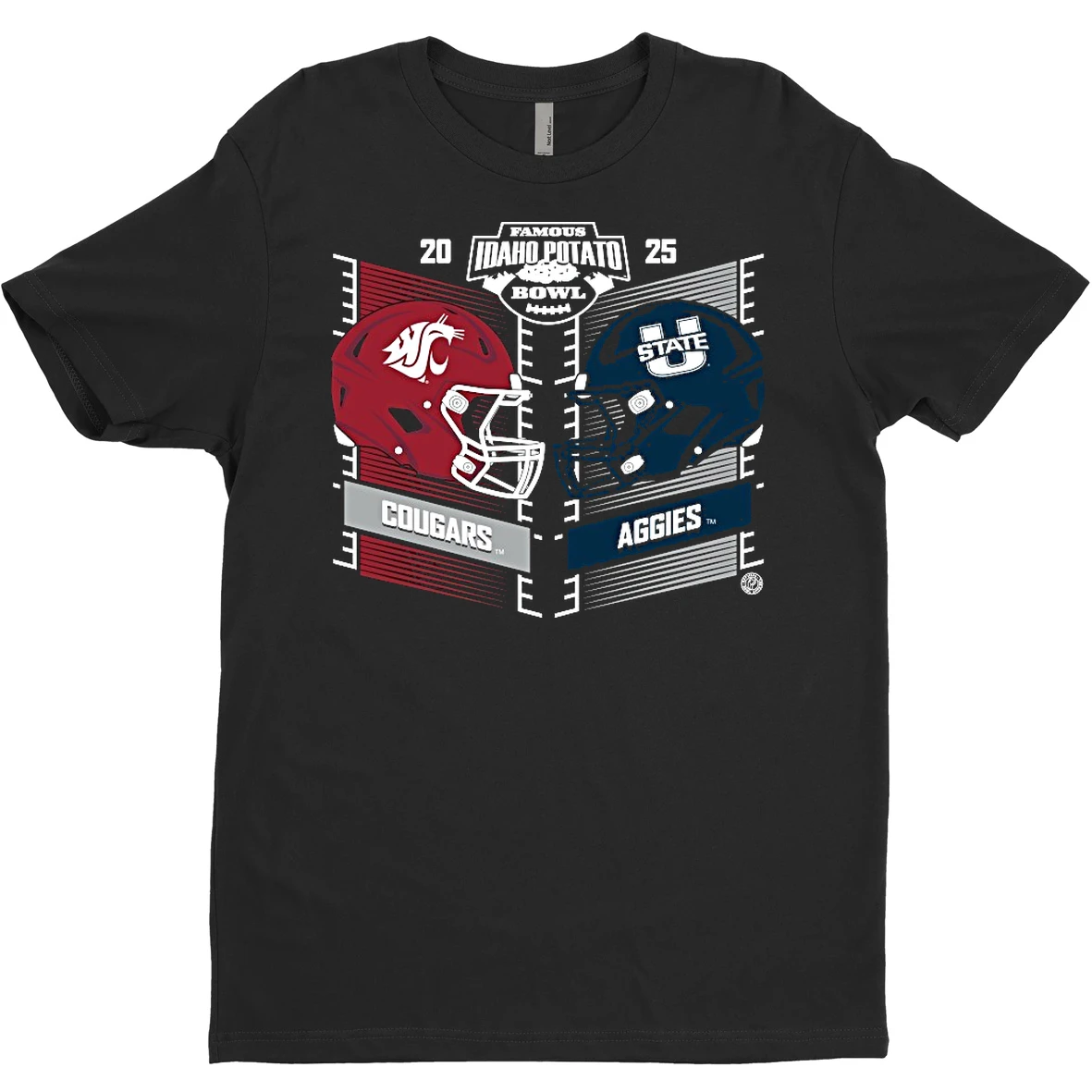Original Washington State Cougars Vs Utah State Aggies 2025 Famous Idaho Potato Bowl Helmet T Shirt Sweater
