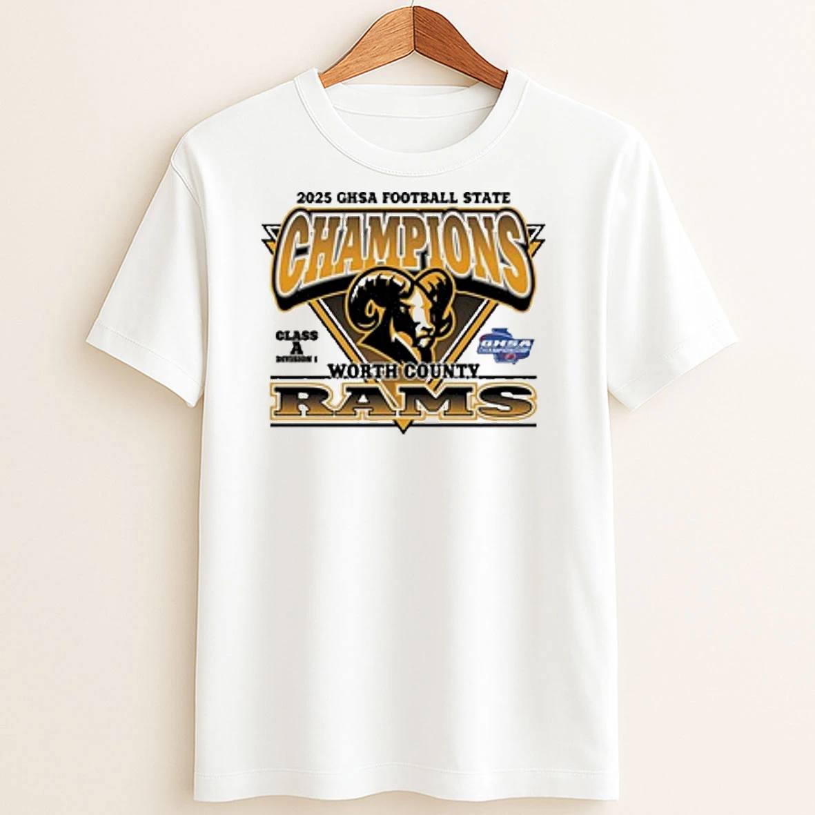 Original Worth County Rams 2025 Ghsa Football State Champion T Shirt Sweater