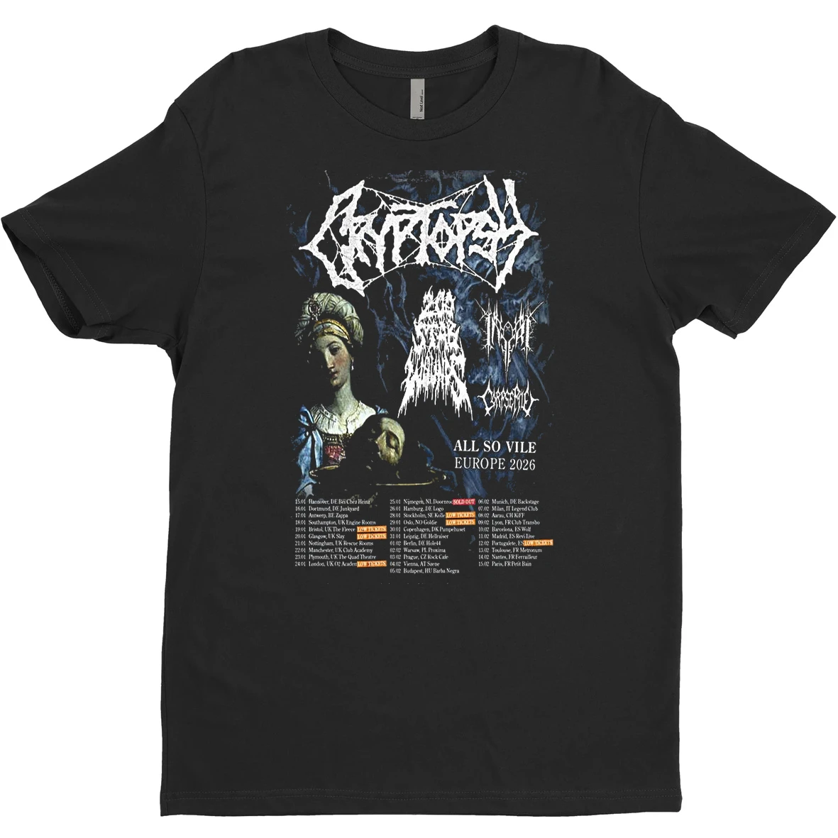 Original Cryptopsy All So Vile European Tour 2026 T Shirt Sweater