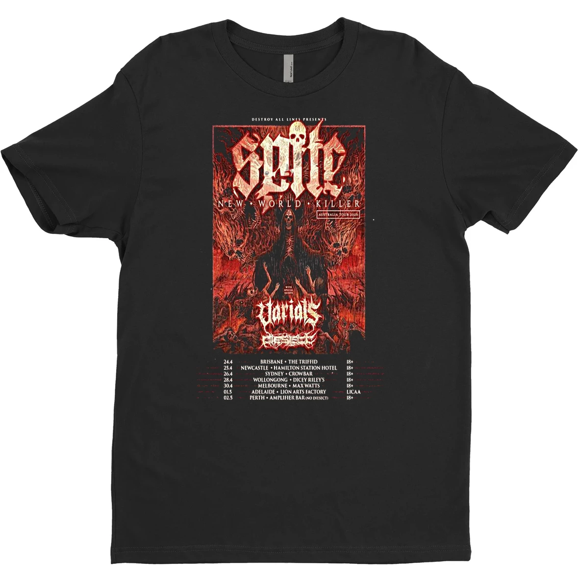 Original Spite Australia Tour 2026 T Shirt Sweater