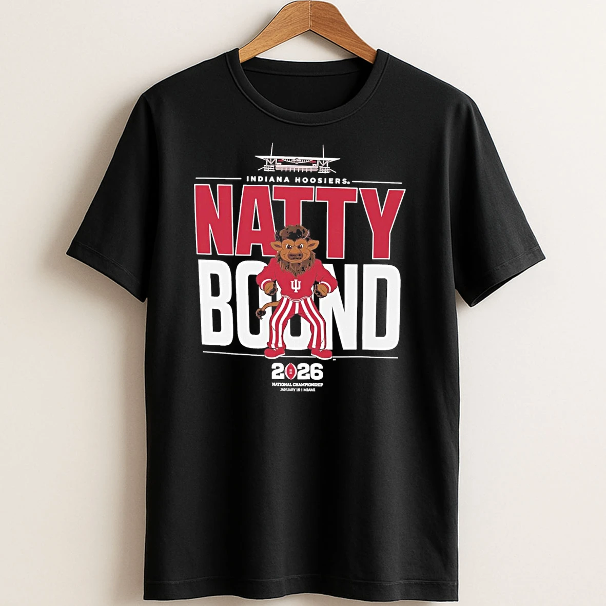 Original 2026 Indiana Hoosiers Cfp Natty Bound Bison Mascot Football And T Shirt Sweater