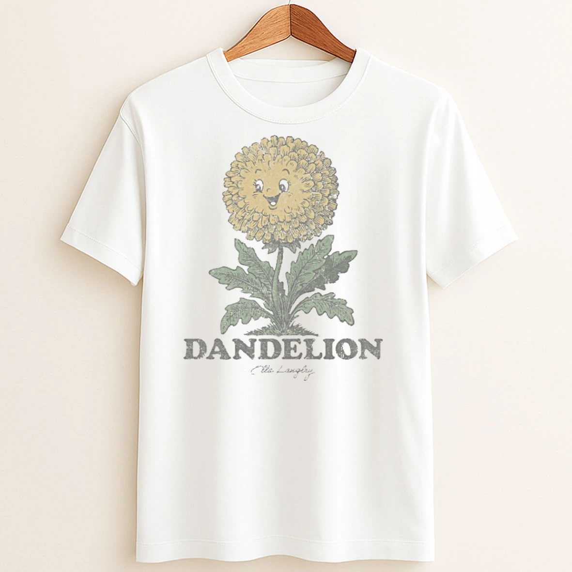 Original Ella Langley Ivory Groovy Dandelion T Shirt Sweater