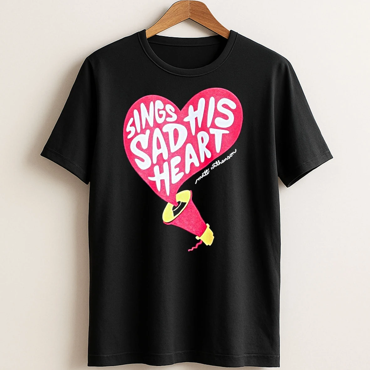 Original Matt Nathanson Sings His Sad Heart Megaphone T Shirt Sweater