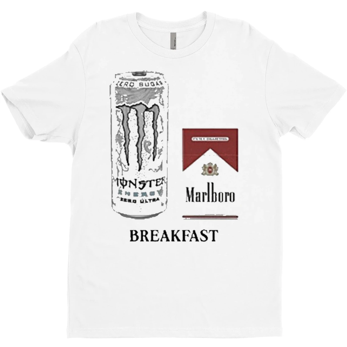 Original White Monster Marlboro Red Cigarette Breakfast T Shirt Sweater
