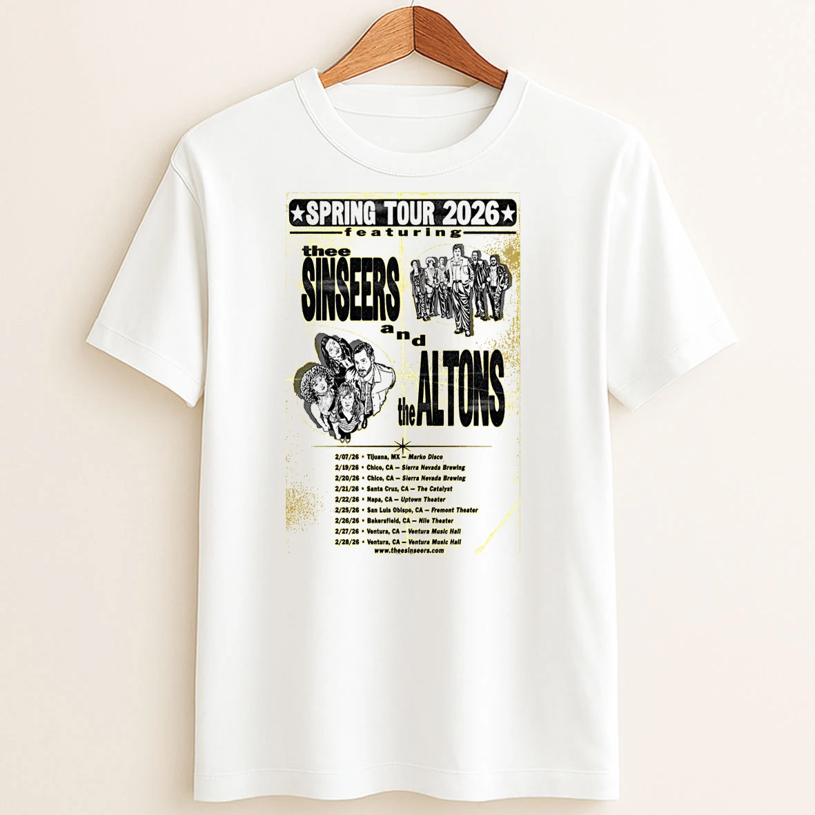 Original Thee Sinseers The Altons Spring February 2026 T Shirt Sweater