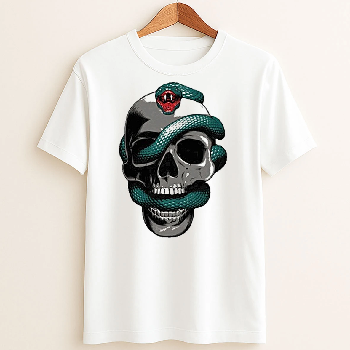 Original 3 Doors Down Snake Skull Raglan T Shirt Sweater