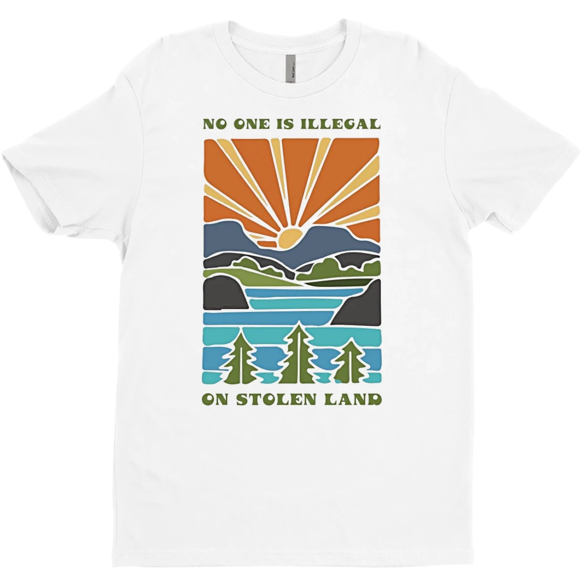 Original Billie Eilish No One Is Illegal On Stolen Land Sunset T Shirt Sweater