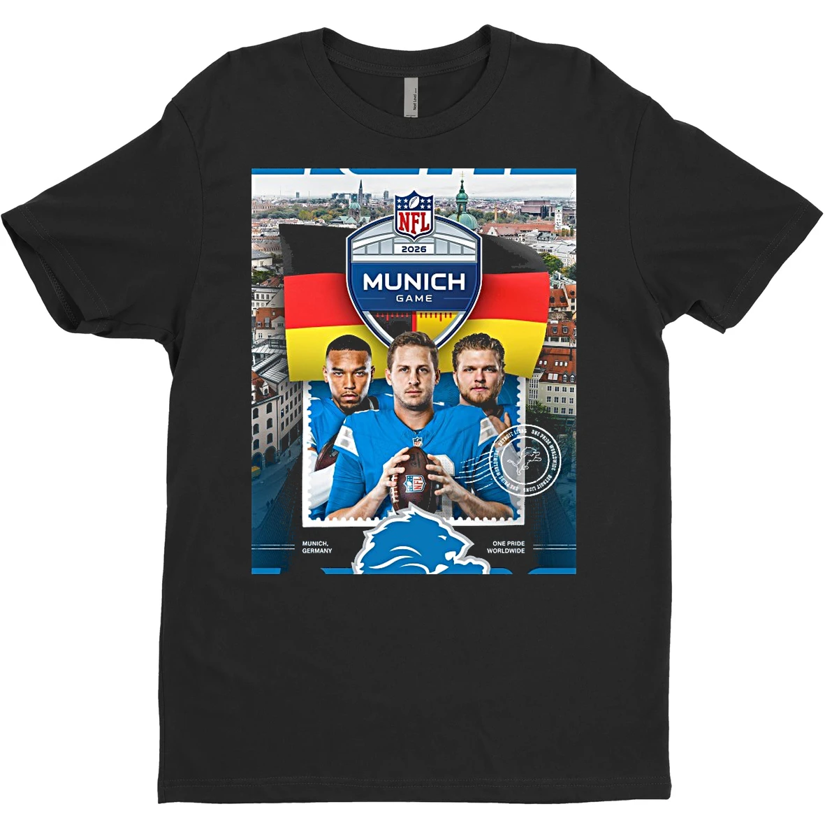 Original Detroit Lions Nfl 2026 Munich Game Munich Germany One Pride Worldwide T Shirt Sweater