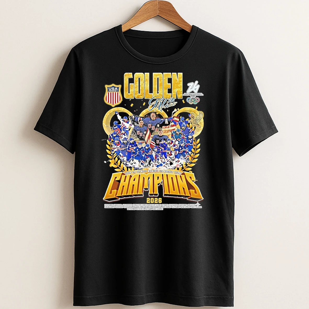 Original Double Gold Medalists 2026 Us Olympic Womens Ice Hockey Team Champions T Shirt Sweater