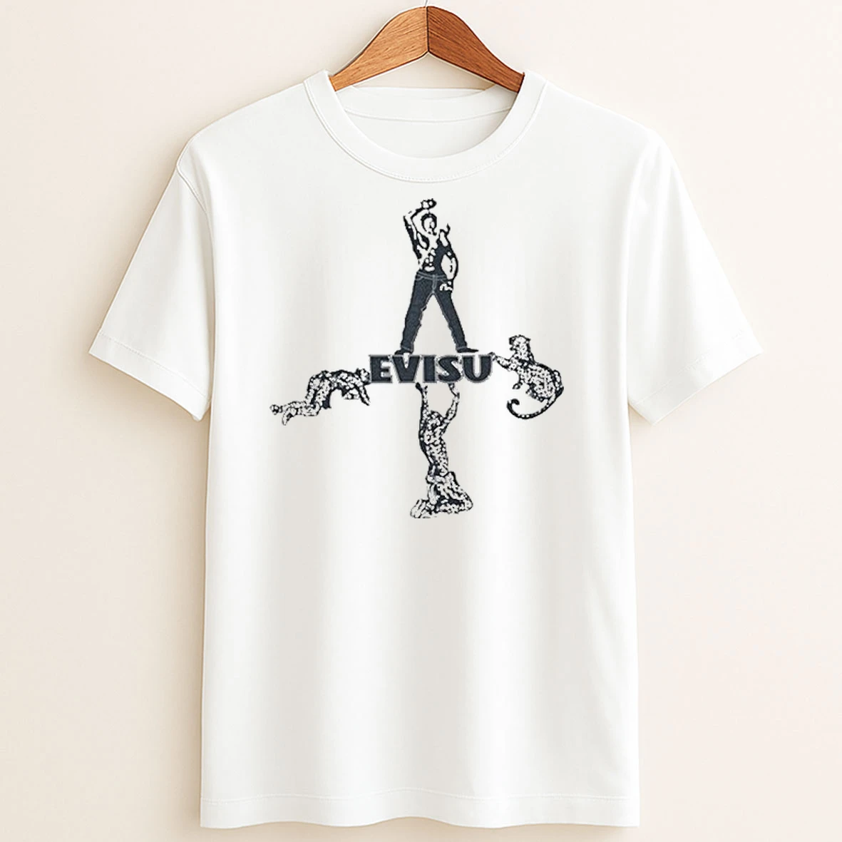 Original Evisu Miner And Leopard Ringer T Shirt Sweater