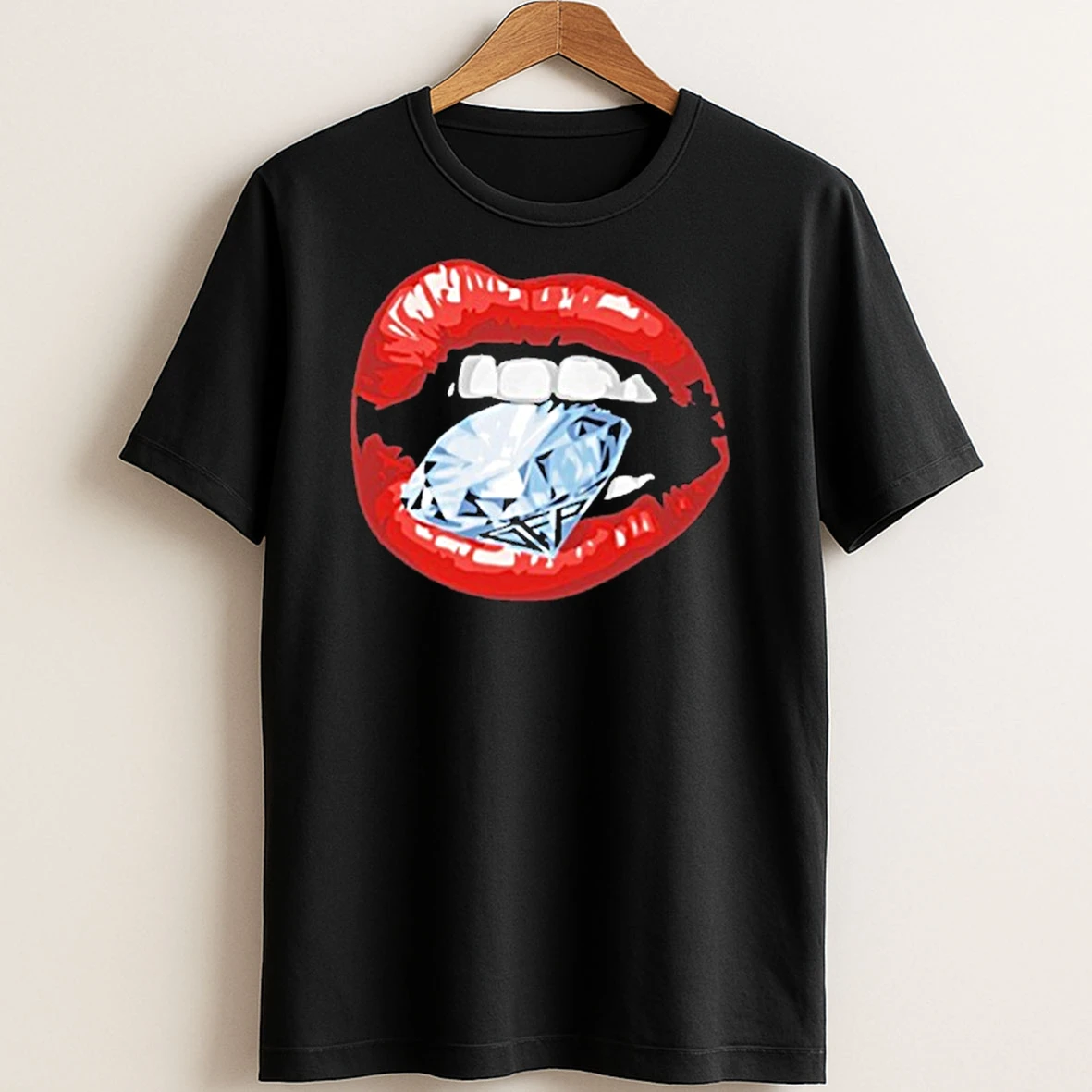 Original Gabe Farrell Productions Seductive Lip Diamond T Shirt Sweater