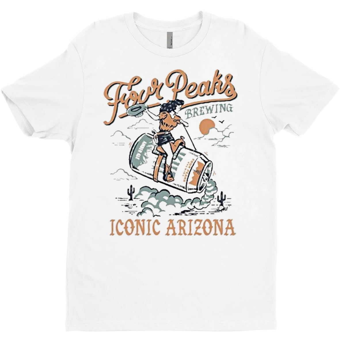 Original Iconic Arizona Cowgirl Four Peaks Brewing T Shirt Sweater