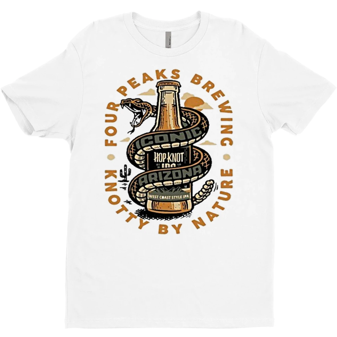 Original Iconic Arizona Rattlesnake Four Peaks Brewing Knotty By Nature T Shirt Sweater