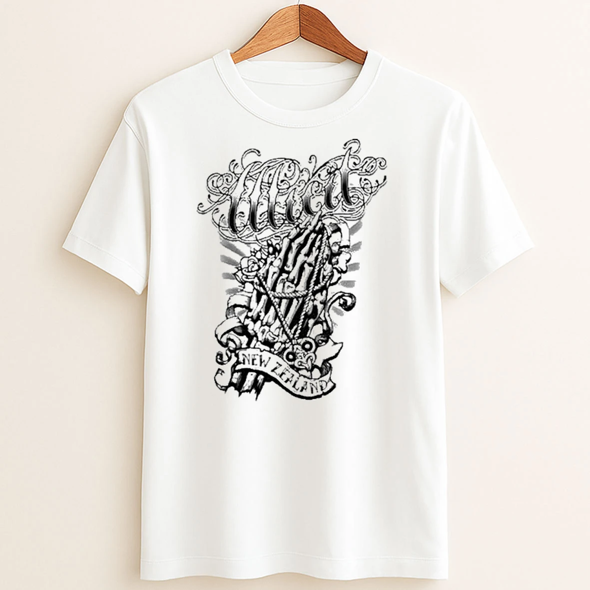 Original Illicit Bone Hands New Zealand T Shirt Sweater