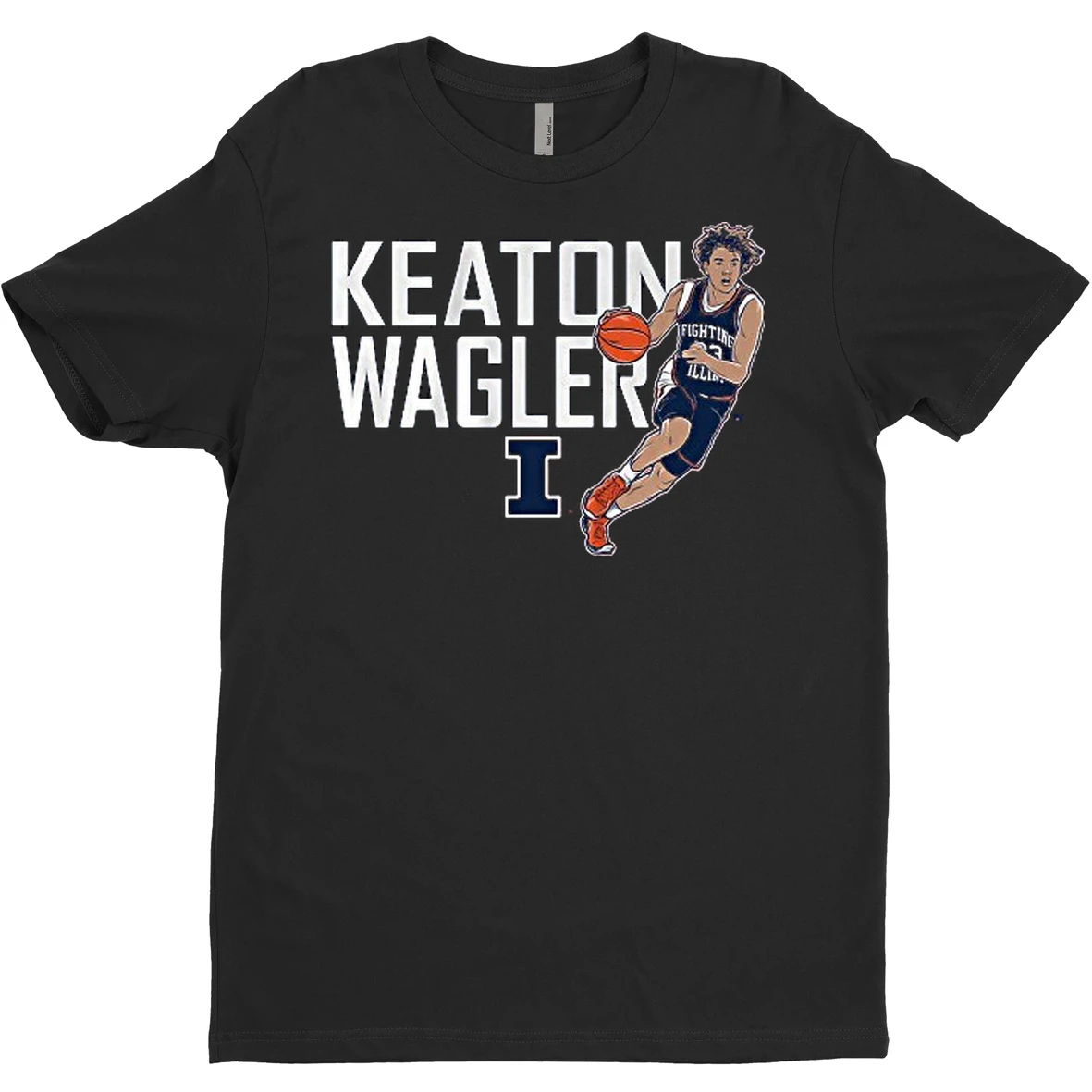 Original Illinois Basketball Keaton Wagler Name Pose T Shirt Sweater