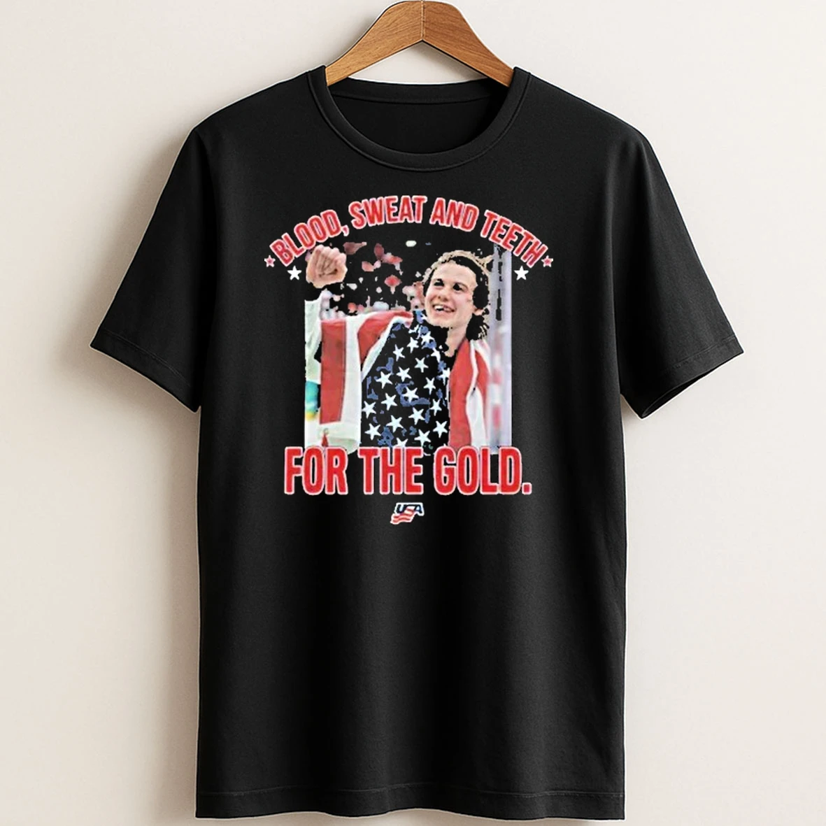 Original Jack Hughes Usa 2026 Hockey Blood Sweat And Teeth For The Gold T Shirt Sweater