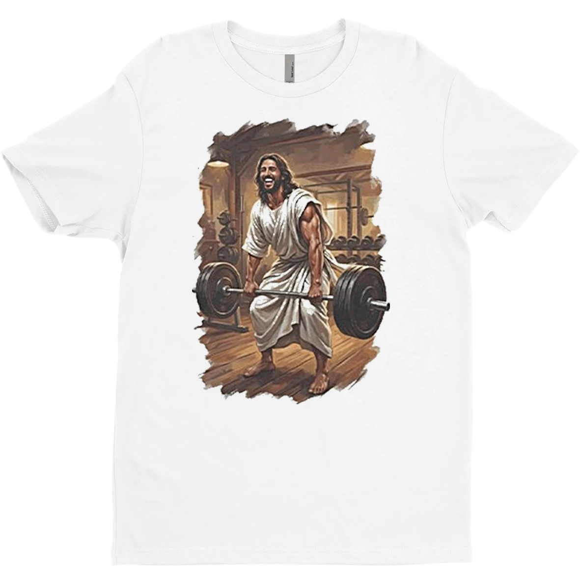 Original Jesus Lifting Weights T Shirt Sweater