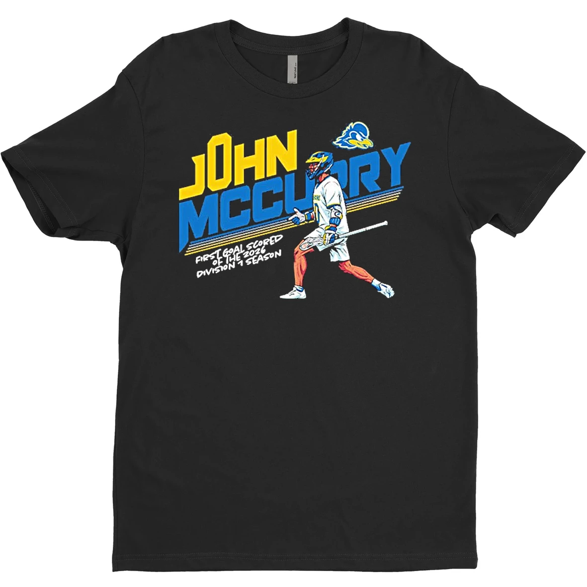 Original John Mccurry Delaware Ncaa Mens Lacrosse First Goal Scored Of The 2026 Division 1 Season Caricature T Shirt Sweater