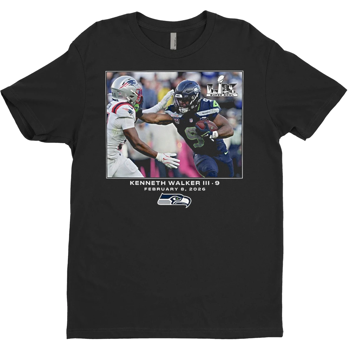 Original Kenneth Walker Iii Seattle Seahawks Nfl Flash Features Super Bowl Lx T Shirt Sweater