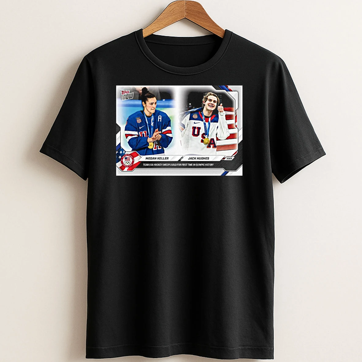 Original Megan Keller And Jack Hughes 2026 Olympics Topps Now T Shirt Sweater