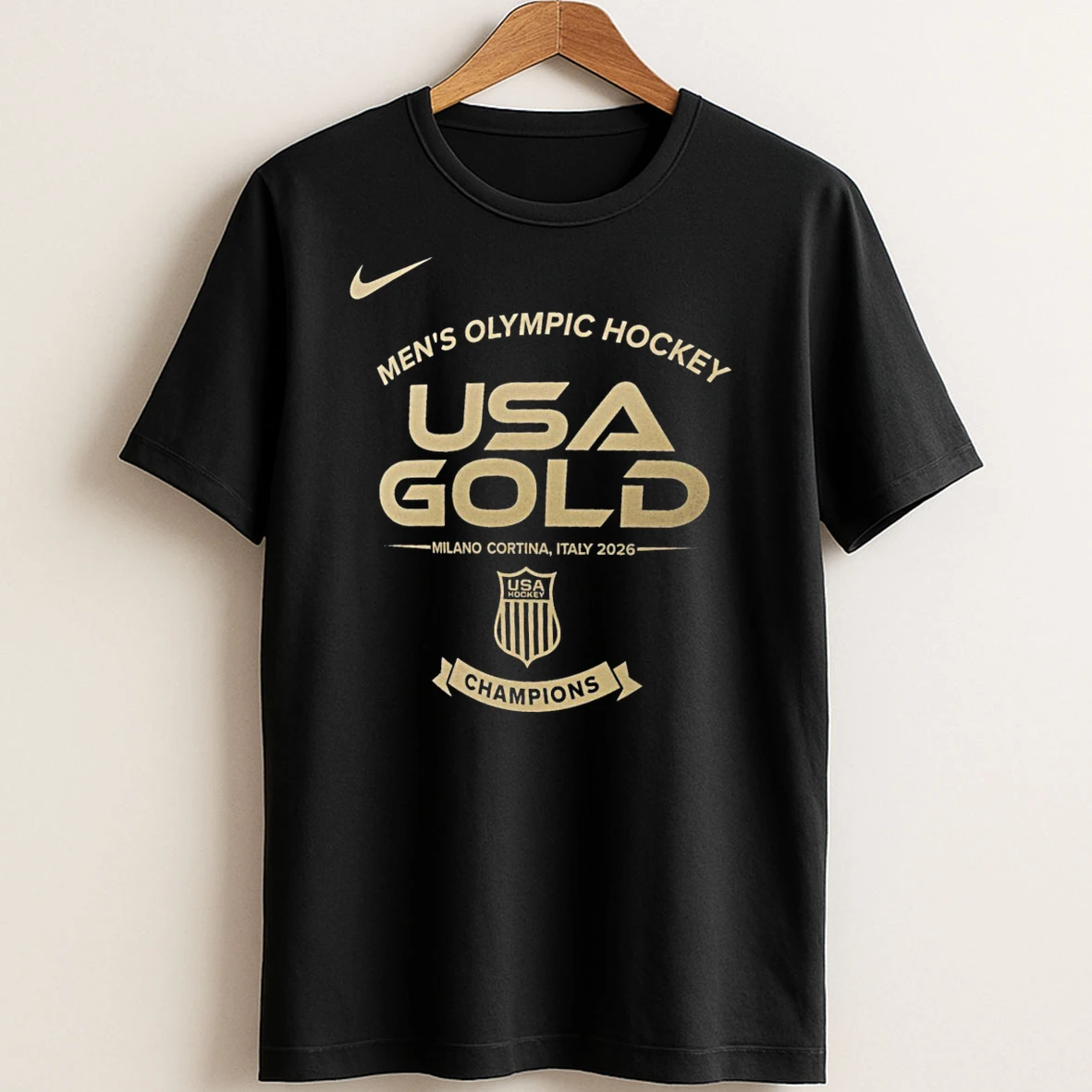 Original Nike Mens Usa Hockey 2026 Winter Olympics Gold Medal T Shirt Sweater