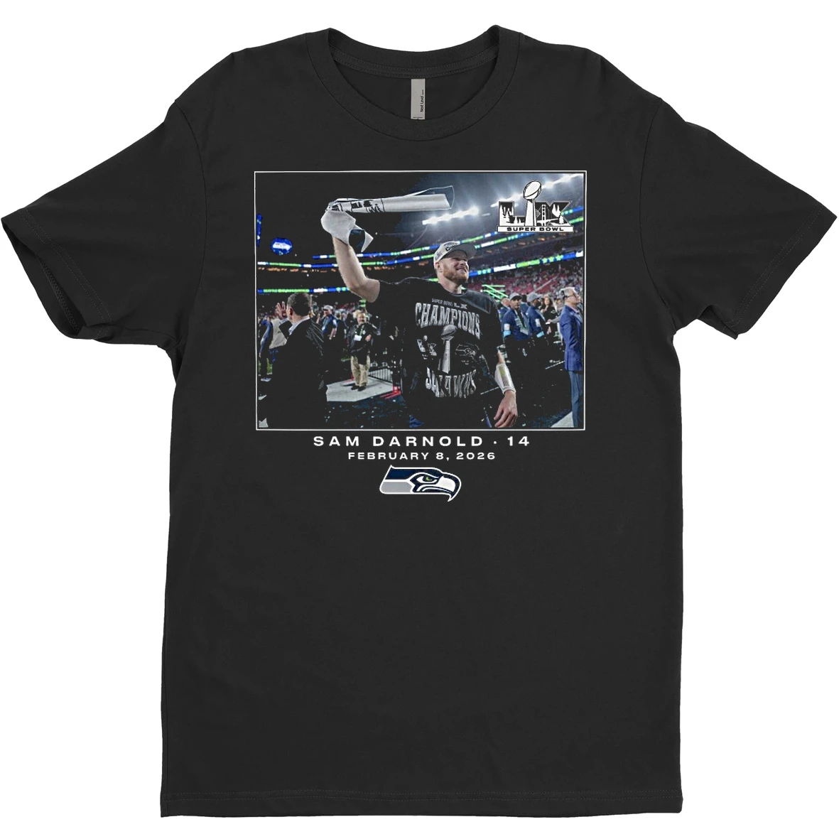 Original Sam Darnold Seattle Seahawks Nfl Flash Features Super Bowl Lx T Shirt Sweater