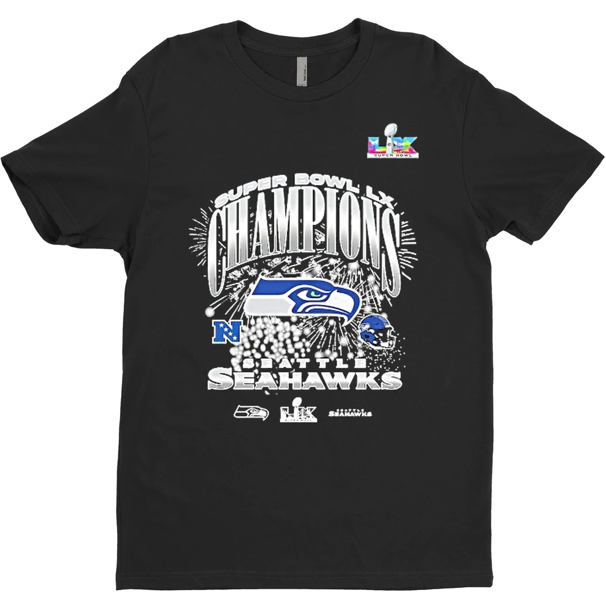 Original Seattle Seahawks Mitchell Ness Super Bowl Lx Champions T Shirt Sweater