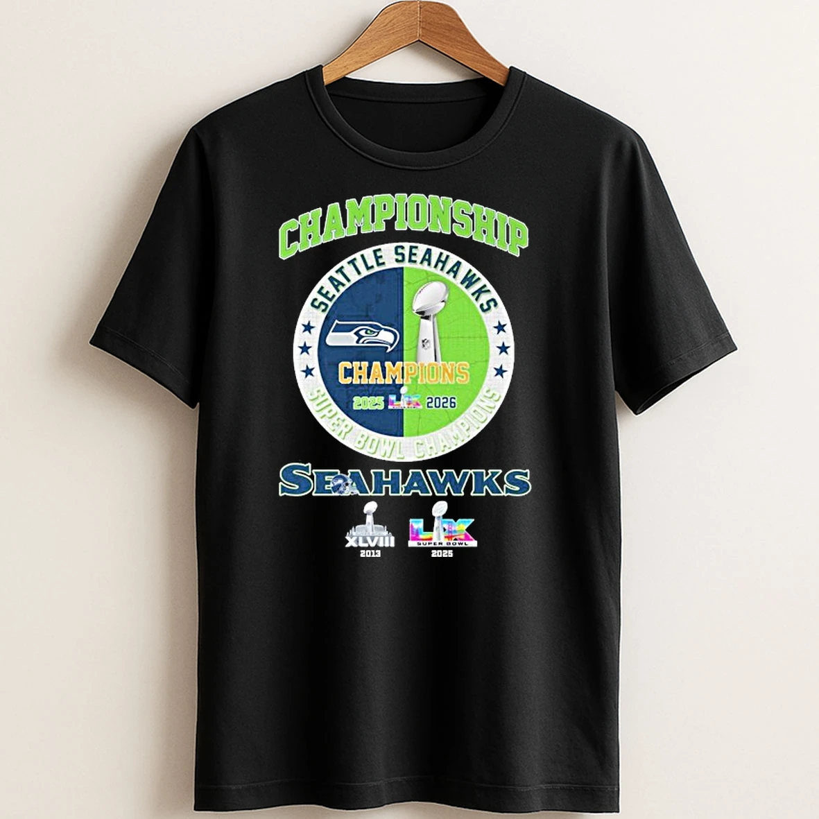 Original Seattle Seahawks Super Bowl Lx Championship Xlviii 2013 2025 2026 T Shirtss T Shirt Sweater