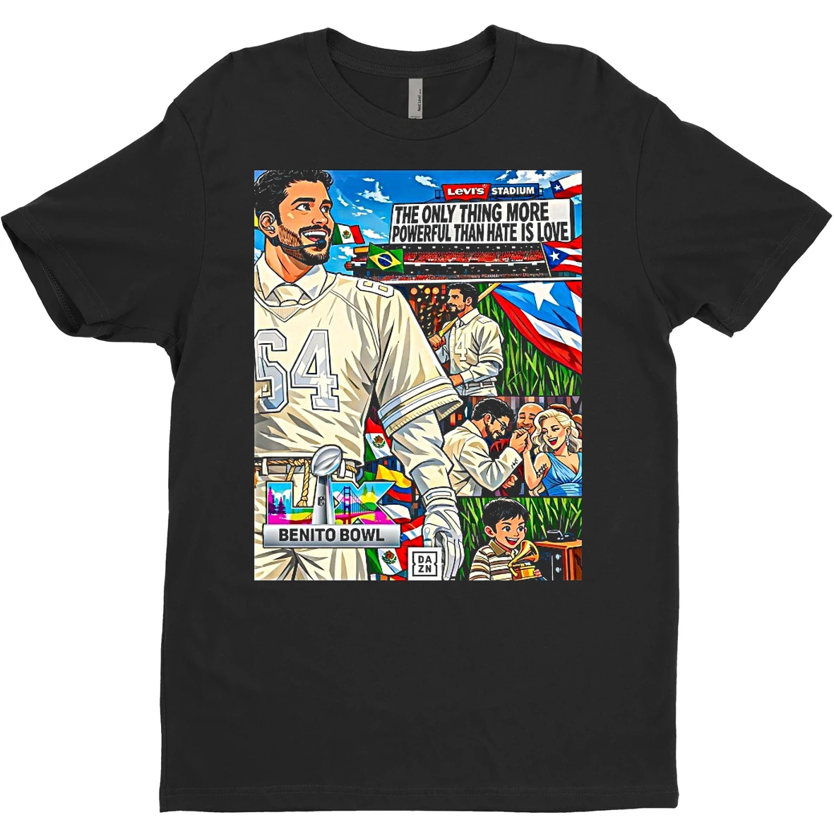 Original The Only Thing More Powerful Than Hate Is Love Bad Bunny Benito Bowl T Shirt Sweater