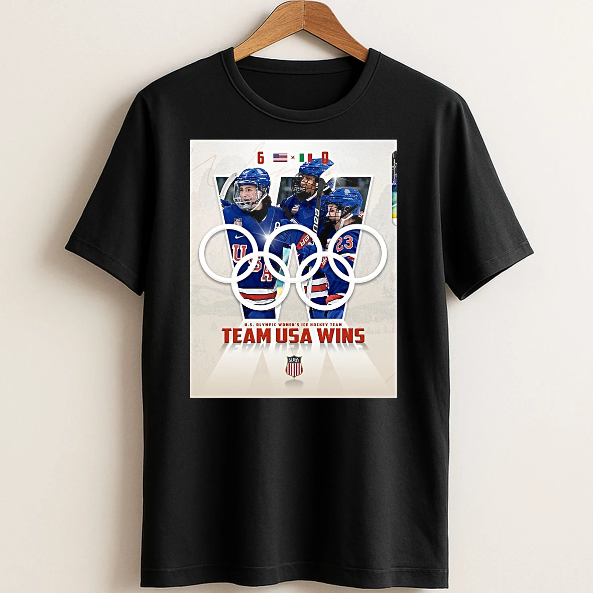 Original U S Olympic Womens Ice Hockey Team Team Usa Wins Italy 6 0 T Shirt Sweater