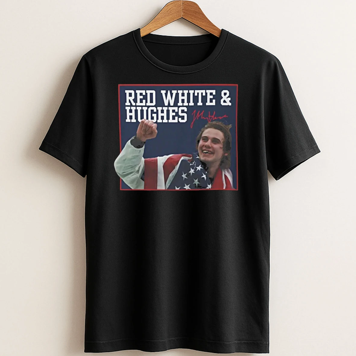 Original Usa Hockey Red White And Hughes T Shirt Sweater